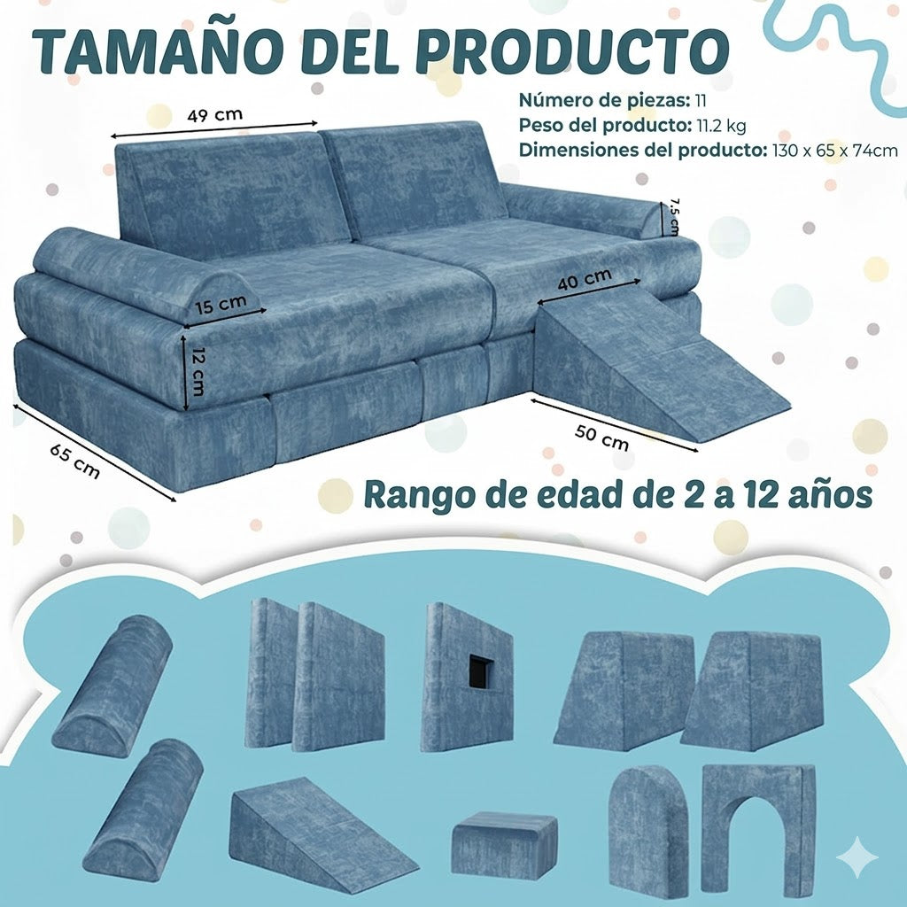 Sofá Mágico para Niños 🎨🛋️ | Se Transforma en Juego, Cama y Espacio Creativo en Segundos